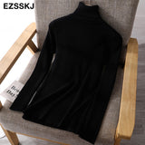 Christmas Gift 2021 Knitted Women turtleneck Sweater Pullovers spring Autumn Basic Women high neck Sweaters Pullover Slim female cheap top