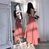 Kukombo Philosophy Women Summer Dress Sexy Spaghetti Strap Backless Back Belt Long Dress  Strapless Chiffon Dress Female Vestidos