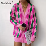 Oversized Knitted Cardigan Sweater Women Winter Plus Size Casual Loose Long Sleeve Knitwear Green Ladies Long Cardigans-1104