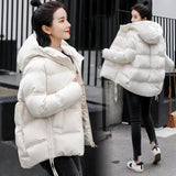 Christmas Gift 2021 New Women's Coats Parkas Winter Jacket Fashion Hooded Bread Service Jackets Thick Warm Cotton Padded Parka Female Outwear