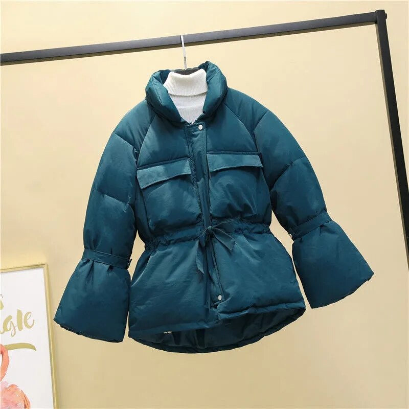 Christmas Gift Women Parka Jacket 2021 New Winter Down Cotton Jacket Thick Warm Overcoat Parkas Casual Female Cotton Padded Jacket Outwear P983