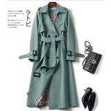 Christmas Gift 2023 new Korean style windbreaker women's long coat spring and autumn plus size popular British over-the-knee coat free shipping