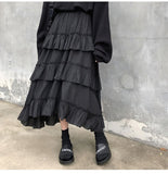 Christmas Gift 2021 New Fashion Temperament Fairy Skirt Gentle Delicate Comfort Cake Skirt Female Solid Vintage Chiffon Skirt Jupe Femme 15632