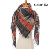 Christmas Gift 2021 New Winter Knitted Scarf Cashmere Pashmina Women Warm Neck Scarves Shawls Plaid Wraps Triangle Stoles Lady Bandana