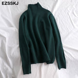 Christmas Gift oversize Sweater Women Pullover Casual Turtleneck Long Sleeve chic loose 2021 Knit Sweater Female Jumpers soft top