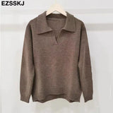 Christmas Gift polo collar Autumn Winter Sweater pullovers Women 2021 loose thick cashmere Sweater Pullover women oversize sweater jumper