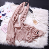 Christmas Gift 2021 women scarf solid cashmere scarves lady shawls and wraps winter head scarf pashmina long size foulard hijab wholesale