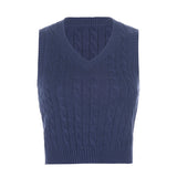 Christmas Gift HEYounGIRL Solid Casual Sleeveless Sweater Vest Preppy Style Knitted Jumpers Ladies Vintage Korean Streetwear Fashion 2021