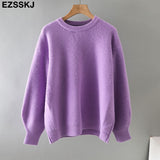 Christmas Gift EZSSKJ thick dazy oversized wool Sweaters Women 2021 puff sleeve Winter sweater Pullovers Loose Female Warm Basic sweater Jumper
