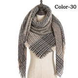 Christmas Gift 2021 New Winter Knitted Scarf Cashmere Pashmina Women Warm Neck Scarves Shawls Plaid Wraps Triangle Stoles Lady Bandana