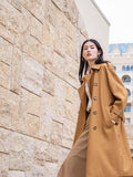Christmas Gift Women Autumn Double Breasted Casual Long Trend Coat Winter Streetwear Loose Windbreaker Long Sleeve Fashion Outwear Overcoat