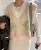Christmas Gift New Loose Sleeveless Sweater Winter Autumn Women Vest Sweaters Knitting Tank Joker Knitted Vest Wool Oversize Girls Pullover
