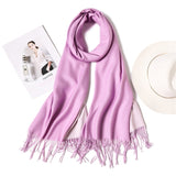 Christmas Gift Hot 2021 Winter Scarf Double Side Women's Scarves Fashion Warm And Soft Cashmere Scarf Lady Shawls Pashmina Foulard Tassel