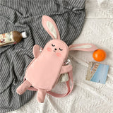 Kukombo 2022 Cute Cartoon Rabbit Bag Fashion Light Canvas Shoulder Bag Girl Student Messenger Bag Mini Bag Doll Bag Accessory Bag