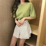 Christmas Gift Hirsionsan 100% Cotton T Shirt Women Summer New Oversized Solid Basic Tees 9 Color Casual Loose Tshirt Korean O Neck Khaki Tops