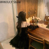 Graduation Gift Big Sale Gothic Black Velvet Dress Evening Party Long Sleeve Y2k Mini Dress Women Vintage Elegant One Piece Dress Korean 2023 Autumn