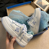 Kukombo Kawaii Bear Shoes Women Sports White Sneakers Platforms Tennis Female Flats Casual Anime Lolita Harajuku KI14