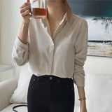 Kukombo New 2022 Women Autumn Winter Blouse Shirts Casual Oversized Elegant Solid Fashionable Office Lady Wild Tops BL3277