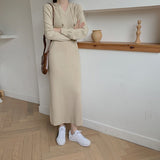 Christmas Gift New 2021 Autumn Winter Women Dresses V-Neck Hooded Korean Knitting Oversize Elegant Vintage Lady Long Dresses DR6022