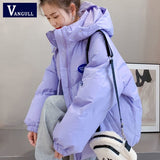 Christmas Gift Oversized Fashion Purple Parkas Women Hooded Jacket 2021 Winter Loose Cotton Padded Student Coat Thicken Warm Outerwear