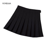 Christmas Gift Sweet Women Pleated Skirts Summer High Waist Ladies Girls Mini Short Skirt Preppy Style Chic Women Mini Skirts Solid Color Skirt