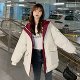 Christmas Gift 2021 New Winter Clothes Korean Version Loose Winter Mid-length Coat Down Padded Coat Padded Jacket Women's Thick Padded Jacket