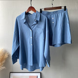 Kukombo Christmas Gift Msfancy Summer Two Piece Set Women Cotton Shorts Sets Vintage Boho Oversized Shirt High Waist Loose Shorts Mujer Sets