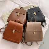 Kukombo Back to school  Designer Fashion Women Backpack Soft PU Leather Touch Multifunction Ladies Shoulder Bag School Backpack For Girls Bagpack Brown
