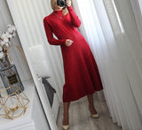 Christmas Gift pure autumn winter bodycon O-neck basic slim A-LINE thick long dress women's dress female basic maix robe dresselegant dress
