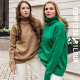Christmas Gift 2021 Autumn Winter Women's Sweater 15% Wool Green Turtleneck Sweater Knitted Tops Jumper Korean Clothes