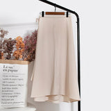 Kukombo Christmas Gift Skirts Women Tender Charm Daily Pure Chiffon Ulzzang Side-slit College Elegant Simple Clothing Summer Leisure Artistic Lace-Up
