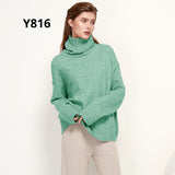 Christmas Gift Autumn Winter Women Knitted Turtleneck Wool Sweaters 2021 Casual Basic Pullover Jumper Batwing Long Sleeve Loose Tops