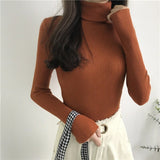Christmas Gift 2021 Autumn New Slim Long Sleeve Jumper Women Turtleneck Knitted Pullover Winter Sweater Women Soft Warm Sweater Pull Femme 6897