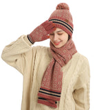 Christmas Gift Winter new Korean 2021 knitted scarf women's gift warm fashion wool hat cold proof scarf gloves versatile socks three pieces
