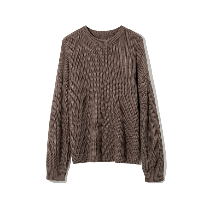 Christmas Gift Yiyiyouni Autumn Winter Oversized Knitted Sweater Women Thick Casual Loose-fitting Pullovers Female Solid Cashmere Jumpers 2021