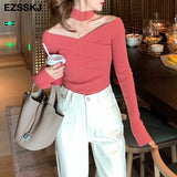 Christmas Gift pure fashion slim a-line Sweater dress Women winter autumn slash neck thick dress 2021 French sweater dress long sleeve