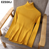 Christmas Gift 2021 Knitted Women turtleneck Sweater Pullovers spring Autumn Basic Women high neck Sweaters Pullover Slim female cheap top