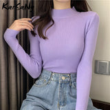 Christmas Gift Autumn Women Sweaters And Pullovers Turtleneck Slim Women's Jumper White Knitted Tops Winter Ladies Sweater Woman 2021 Korean