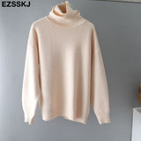 Christmas Gift 2021 Women's Sweater Autumn Winter Warm Turtlenecks Casual Loose Oversized  wool sweaters  Pullover  Femme top