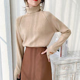 Christmas Gift BGTEEVER Autumn Winter Turtleneck Women Sweater Elegant Slim Female Knitted Pullovers Casual Stretched Sweater jumpers femme