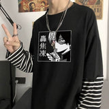 Black Friday Sales Rainbow Sleeve Harajuku T-Shirt Women's Stitching Long Sleeve T-Shirt Stripe Printing O-Neck Chic Tops 2022 Summer Streetwear