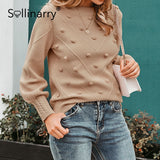 Christmas Gift Knitted winter sweater women pullover Lantern sleeve ladies sweaters female Minimalist pull femme sweet white jumper