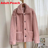 Christmas Gift 2021 Fashion Mother & Daughter Teddy Faux Fur Coat Winter Warm Pocket Women Girls Overcoats Sisters Street Sweet Jacket Coats