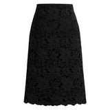 Christmas Gift Women A-line Skirt Lace Elegant Office Skirts Womens Black Pencil Velvet Skirt For Women Warm Skirts Knee-length High Waist
