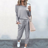 Tracksuit Women 2 Piece Set Loose Comfortable Simple Style Solid Color Long Sleeve Casual Suit Clothes 2020 top Spring Autumn