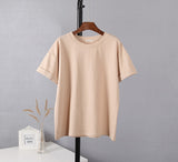 Christmas Gift Hirsionsan Summer Cotton Sets Women Casual Two Pieces Short Sleeve T Shirts and High Waist Short Pants Solid Outfits Tracksuit