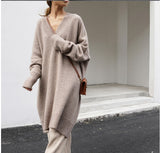 Christmas Gift NEW Autumn Sweater Women Dress Winter Long sleeve Sweater Knitted Dresses Long loose Maxi Oversize Dresses Knitting Robe Vestido