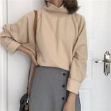 Christmas Gift DISWEET 2021 Turtleneck Sweater Women Solid Long Sleeve Knit Tops Loose Casual Sweaters Korean Female Pullovers