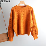 Christmas Gift Autumn Winter basic oversize thick Sweater pullovers Women 2021 croped Coarse Needle Sweater pullovers female Long Sleeve