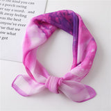 Kukombo 2022 Women Chiffon Hair Scarf Square Neck Scarves Bag Handle Tie Foulard Lady Neckerchief Bandana Shawls and Wraps